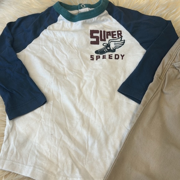 Joe Fresh Long-Sleeve T-Shirt and Old Navy Khakhi Pants in size 18-24M - Picture 2 of 10